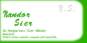 nandor sier business card